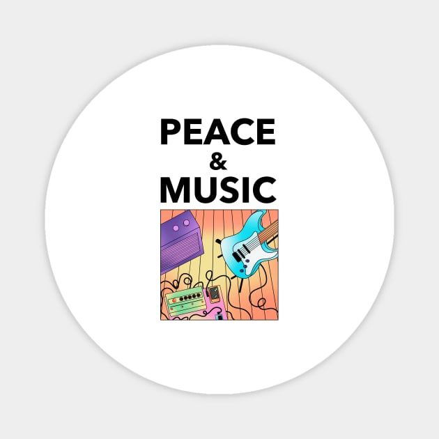 Peace And Music Magnet by Jitesh Kundra